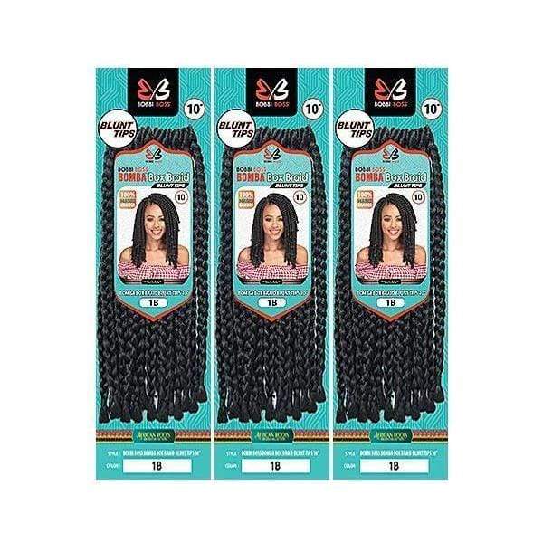 [3 Pack Deal] Bobbi Boss African Roots Collection Crochet Braid - BOMBA BOX BRAID BLUNT TIPS 10  Online Hot Sale