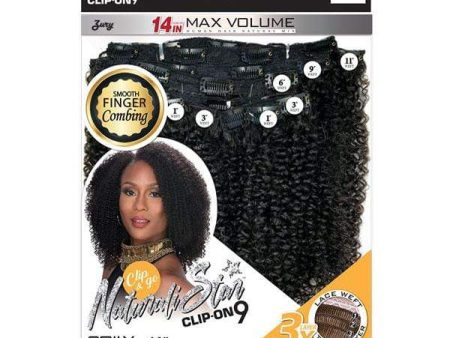 Zury Sis Naturali Star Human Hair Blend Clip On 9 Weave - NAT HB CLIP ON COILY 14  - Clearance For Sale