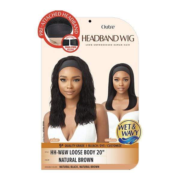 Outre 100% Human Hair WET & WAVY Headband Wig - LOOSE BODY 20  on Sale