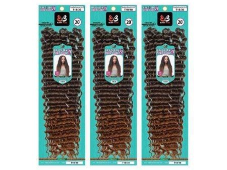 [3 Pack Deal] Bobbi Boss African Roots Synthetic Crochet Braid - 2X BRAZILIAN DEEP CURL 20  For Sale