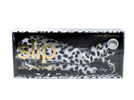 slip Pure Silk Twist Headband BLACK + WHITE LEOPARD 1 piece - New Hot on Sale