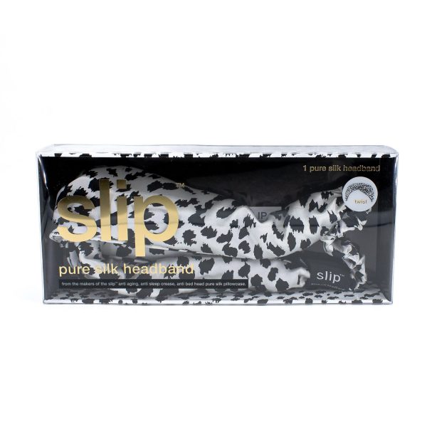 slip Pure Silk Twist Headband BLACK + WHITE LEOPARD 1 piece - New Hot on Sale