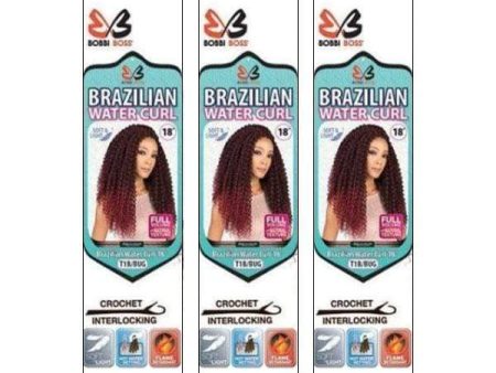 [3 Pack Deal] Bobbi Boss African Roots Collection Crochet Braid - BRAZILIAN WATER CURL 18  For Cheap