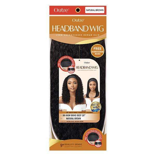 Outre 100% Human Hair WET & WAVY Headband Wig - BOHO DEEP 20  Fashion