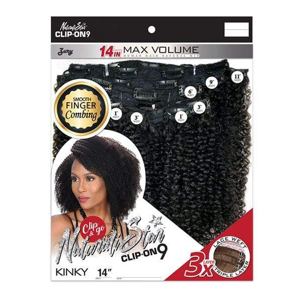 Zury Sis Naturali Star Human Hair Blend Clip On 9 Weave - NAT HB CLIP ON KINKY14  - Clearance For Discount