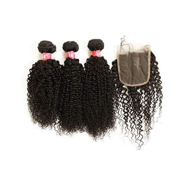 Janet Customized 4x4 Temple Lace Closure & 3 Pcs Bundle Hair Wig Kit - EZ DIY BOHEMIAN Supply