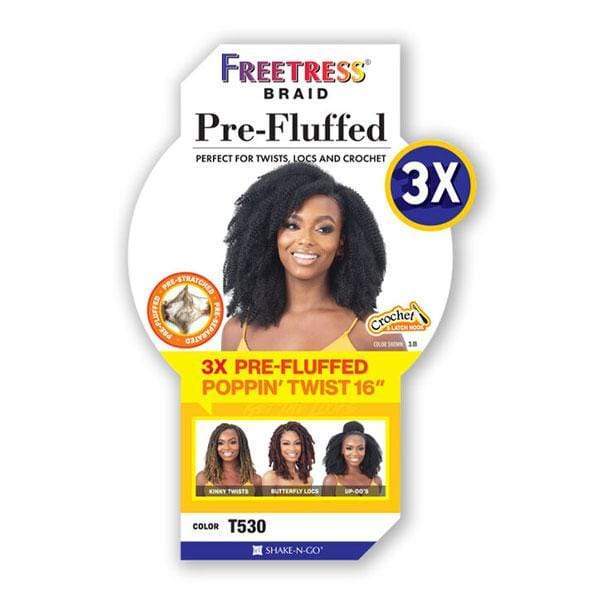 Freetress Synthetic Crochet Braid - 3X PRE-FLUFFED POPPIN TWIST 16  Fashion