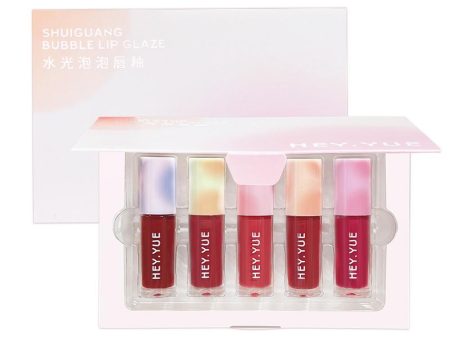 HEY YUE - SHUIGUANG BUBBLE LIP GLAZE - 5 pcs Hot on Sale