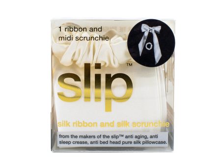 slip 1 Ribbon and Midi Scrunchie Set WHITE - New Supply