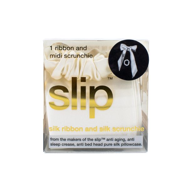 slip 1 Ribbon and Midi Scrunchie Set WHITE - New Supply