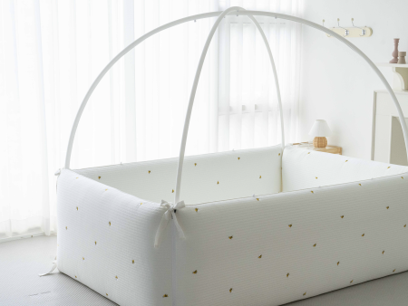 LOLBaby Cotton Embroidery Bumper Bed with Hanging Toy and Canopy - Honey Bee (PO Late Feb 25) Fashion